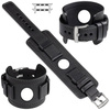 moVear Prestige CW1 22mm Breites Lederarmband mit Polster für Apple Watch 10 / 9 / 8 / 7 / 6 / 5 / 4 / SE (46/45/44mm) & Ultra (49mm) | Schwarz, Schwarz Nähte [Größen XS-XXL und Schnalle zur Auswahl]