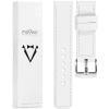 moVear Prestige C1 26mm Uhrenarmband aus Leder | Weiß, Weiß Nähte [Größen XS-XXL und Schnalle zur Auswahl]