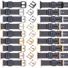 moVear Prestige C1 22mm Stahlgrau Lederarmband für Apple Watch 10 / 9 / 8 / 7 / 6 / 5 / 4 / SE (42/41/40mm) | Stahlgrau Nähte [Größen XS-XXL und Schnalle zur Auswahl]