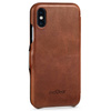 moVear flipSide C Leder Handyhülle für Apple iPhone Xs / X (5.8") | Naturgeöltes Leder (Dunkelbraun)