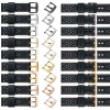 moVear Prestige R2 18mm Schwarz Lederarmband für Garmin Vivoactive 4S, Venu 3S/2S, Vívomove 3S | Schwarz Nähte [Größen XS-XXL und Schnalle zur Auswahl]