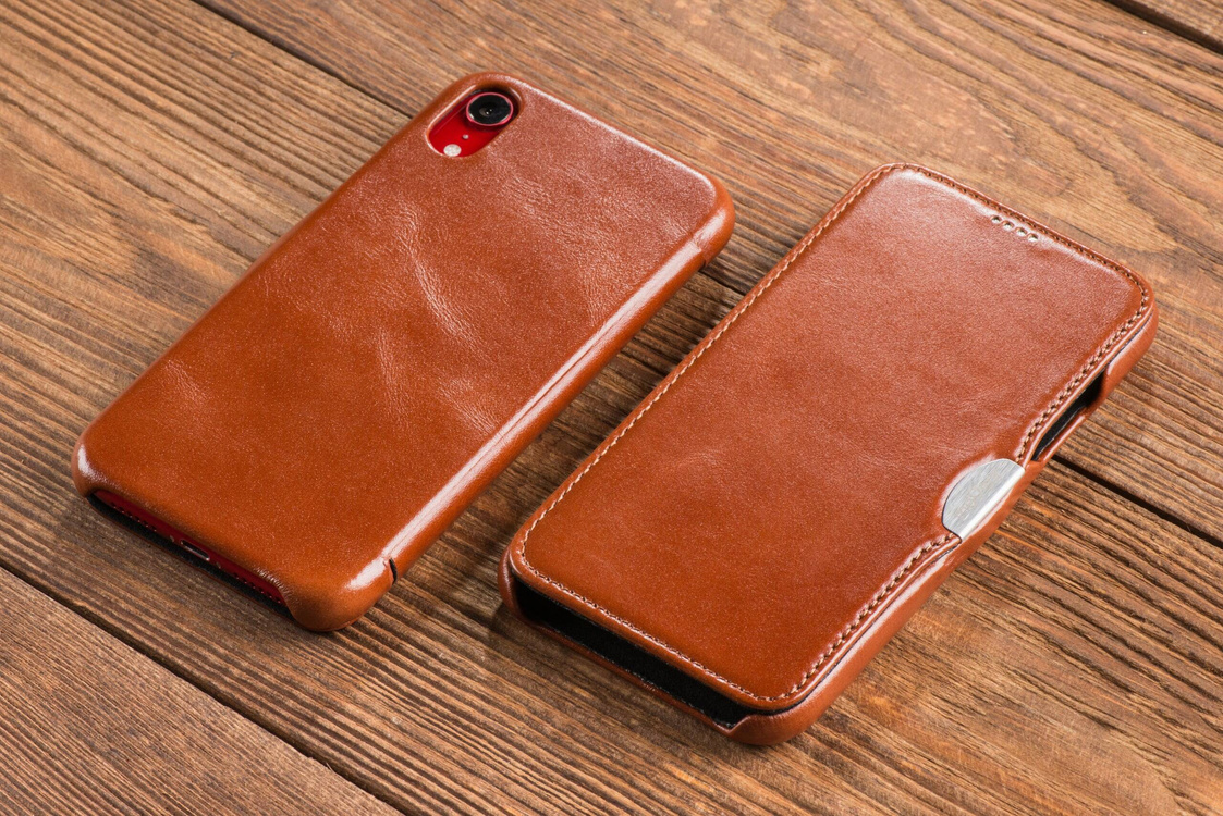 moVear flipSide C Leather case for Apple iPhone Xr (6.1") | Vintage leather (Brown)