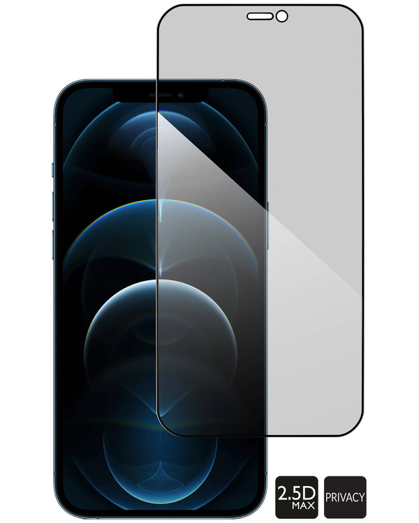 moVear GLASS mSHIELD 2.5D MAX privacy für Apple iPhone 12 Pro Max (6.7") | (Privatisierung, Handyhülle freundlich)