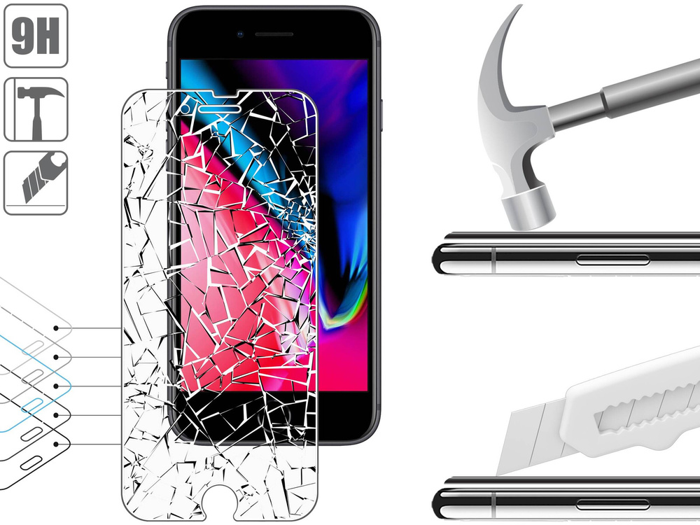 2 Stk. | moVear GLASS mSHIELD 2.5D MATT für Apple iPhone 8 Plus / 7 Plus (5.5") | (Antireflex, Handyhülle freundlich)