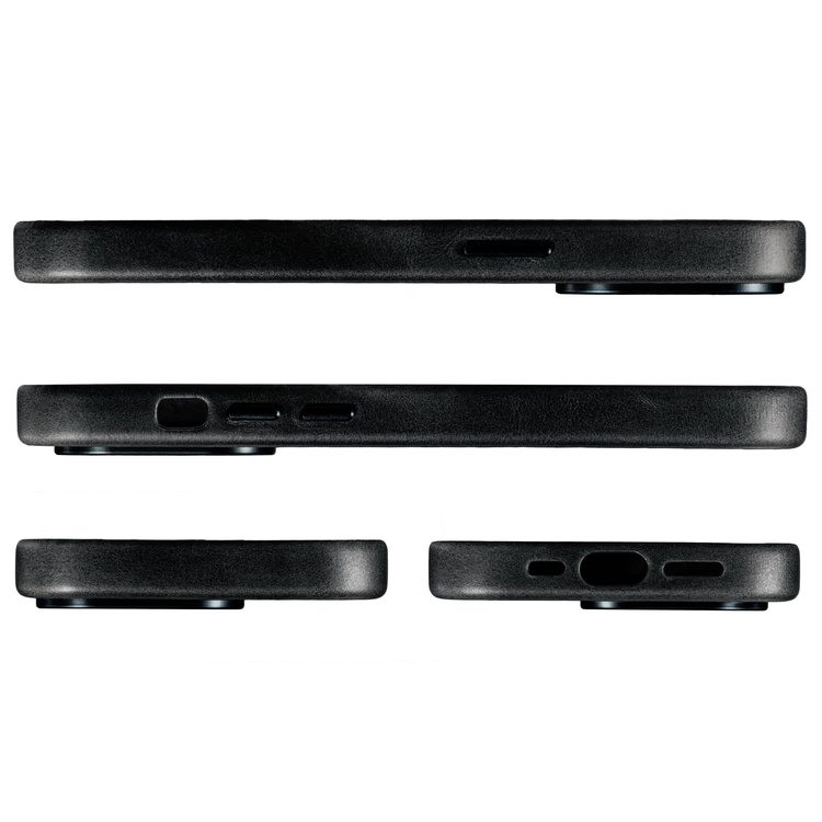 moVear [PRODUCT_MODEL] Lederrückseite für Apple iPhone 16 (6.1") | MagSafe kompatibel, Naturgeöltes Leder (Schwarz)