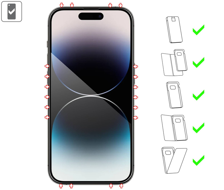 2 Stk. | moVear mBOX GLASS mSHIELD 3D PRO für Apple iPhone 14 Pro (6.1") (einfache Installation)