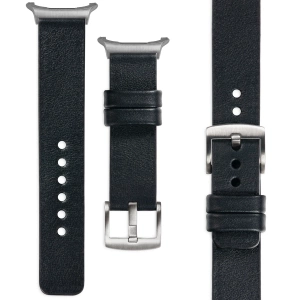 moVear Prestige S1 24mm Leather strap for Samsung Galaxy Watch Ultra Black [sizes XS-XXL and buckle to choose from]