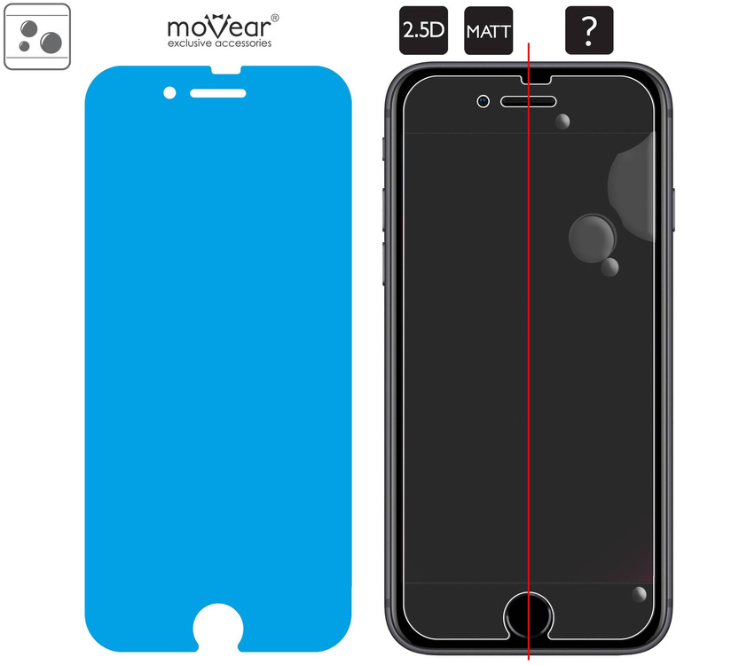 moVear GLASS mSHIELD 2.5D MATT for Apple iPhone 6 Plus / 6s Plus (5.5") | (Anti-reflective, case friendly)