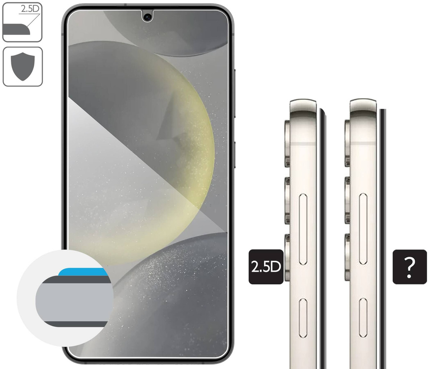 2 Stk. | moVear mBOX GLASS mSHIELD 2.5D für Samsung Galaxy S25/S24 (6.2") (einfache Installation)