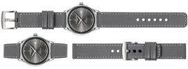 moVear Prestige C1 20mm Grau Lederarmband für Certina DS-1 C029.807.11.081.02 | Grau Nähte [Größen XS-XXL]