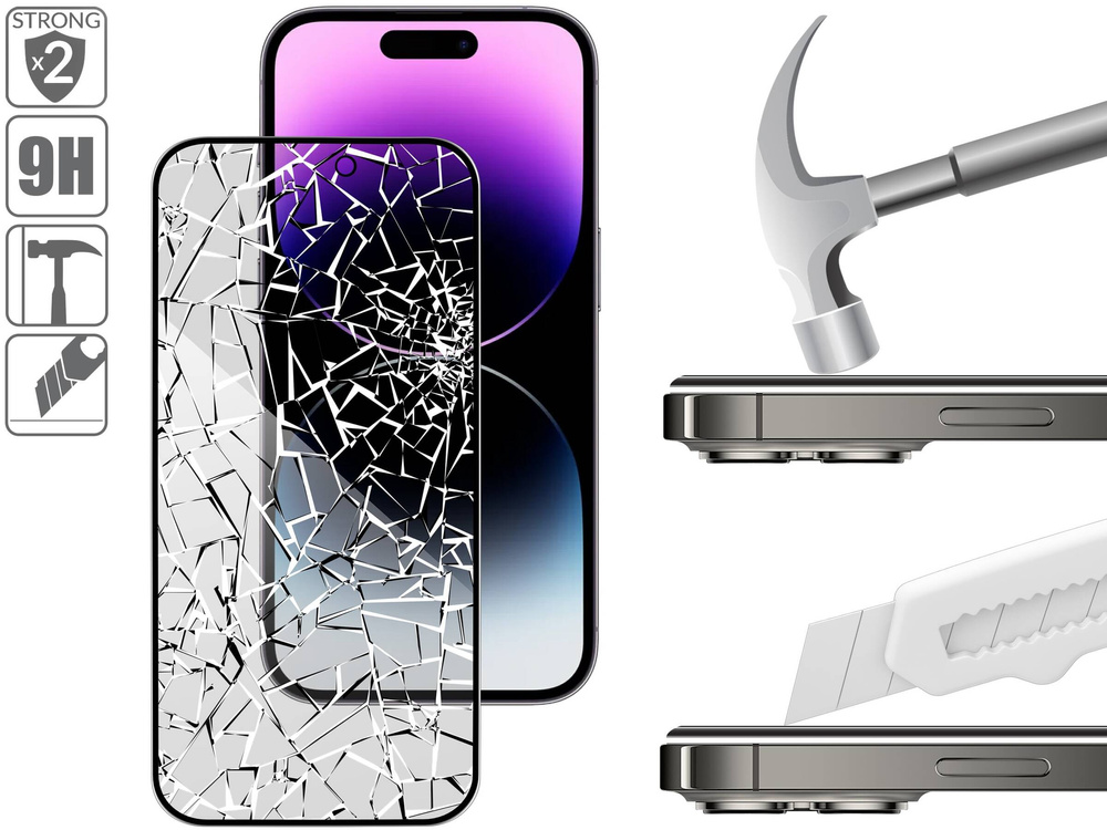 2 pcs. | moVear GLASS mSHIELD 3D PRO privacy for Apple iPhone 14 Pro Max (6.7") | (Privatizing)