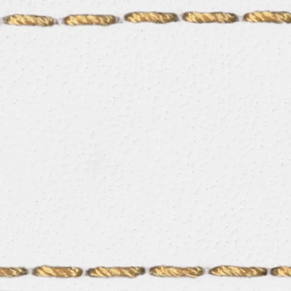 Uhrenarmbandpolster W1 26mm | Weiß / Gold Faden