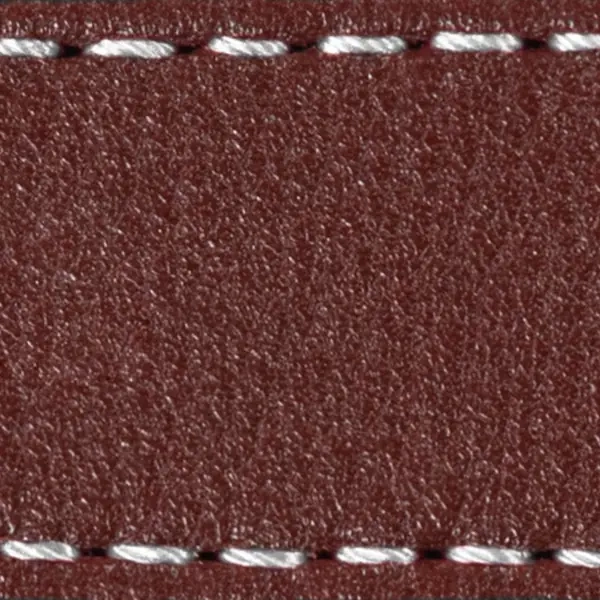 Gurt C1 21mm | Rotbraun / Weiß Thread | Lederteile ohne Schnalle