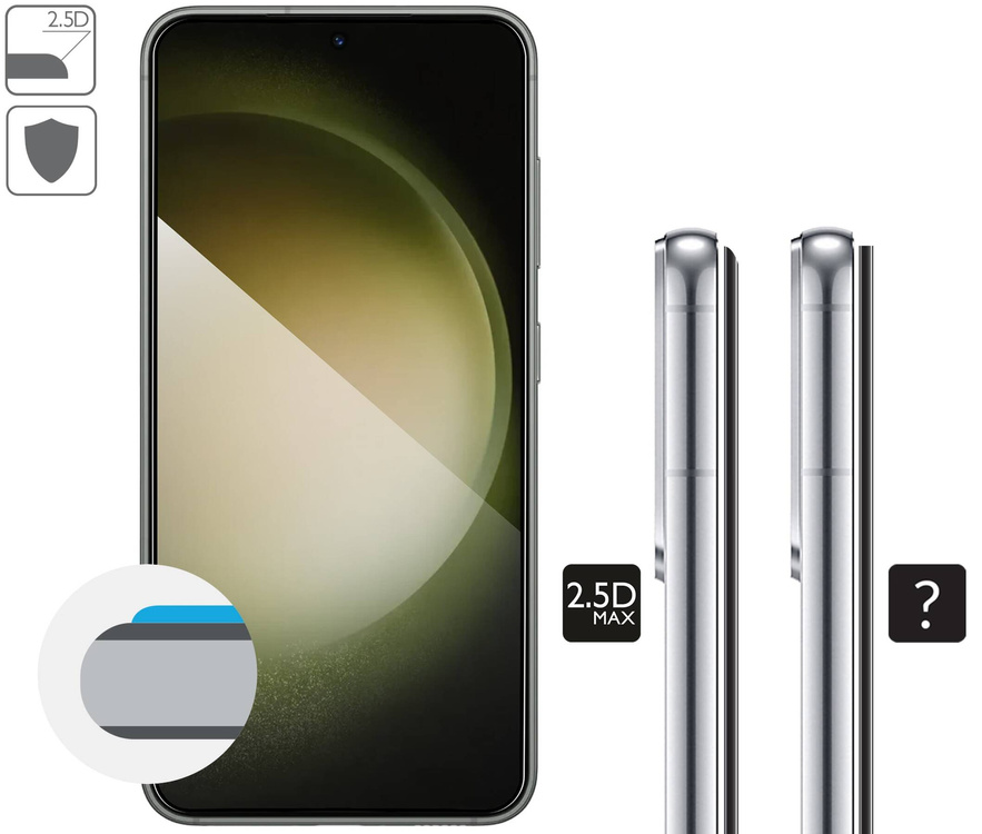 2 Stk. | moVear GLASS mSHIELD 2.5D MAX für Samsung Galaxy S23+ (Plus) (6.6") (Handyhülle freundlich)