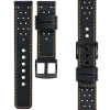 moVear Prestige R2 20mm Uhrenarmband aus Leder | Schwarz, Schwarz Nähte [Größen XS-XXL und Schnalle zur Auswahl]