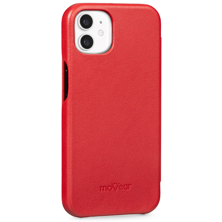 moVear flipSide S Leather slim case for Apple iPhone 12 Mini (5.4") | Smooth leather (Red)