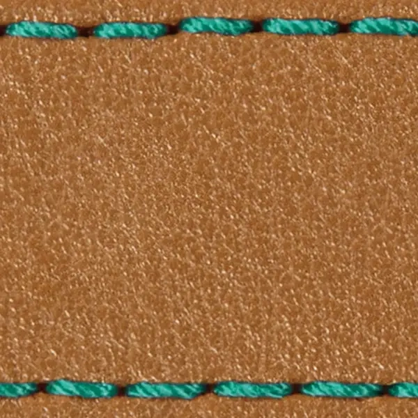 Strap C1 18mm | Light brown / Turquoise thread | Leather parts without buckle