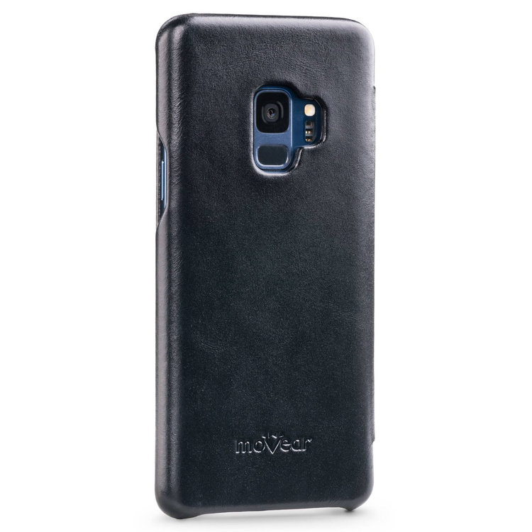 moVear flipSide S Leather slim case for Samsung Galaxy S9 (5.8") | Vintage Leather (Black)