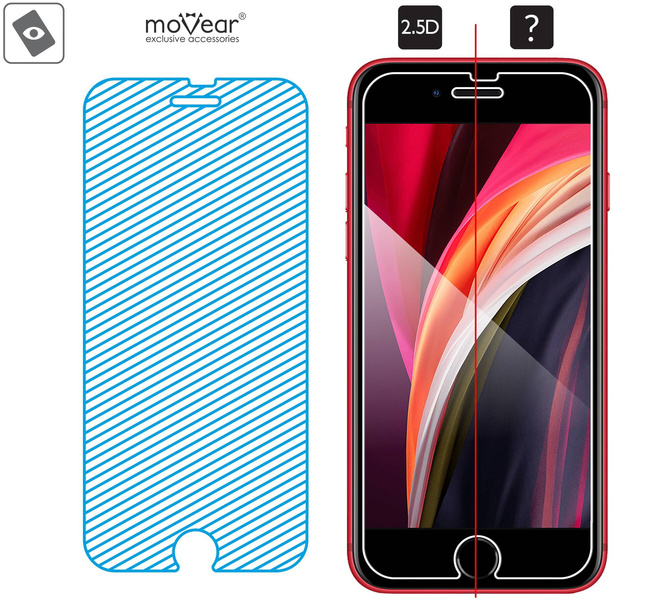 2 Stk. | moVear GLASS mSHIELD 2.5D für Apple iPhone 8 / 7 (4.7") (Handyhülle freundlich)