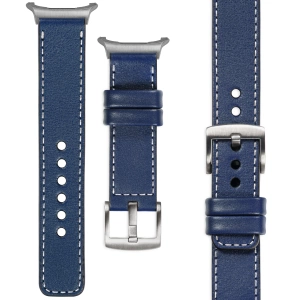 moVear Prestige C1 22mm Navy blue Leather strap for Samsung Galaxy Watch Ultra | Navy blue stitching [sizes XS-XXL and buckle to choose from]