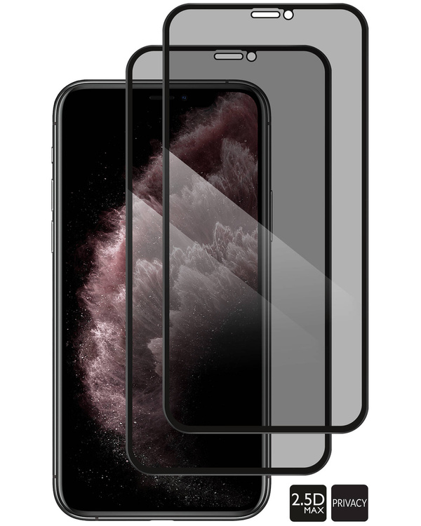 2 pcs. | moVear GLASS mSHIELD 2.5D MAX privacy for Apple iPhone 11 Pro Max / Xs Max [ROZMIAR_EKRAN] | (Privatizing, case friendly)