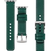 moVear Prestige C1 20mm Flaschengrün Lederarmband für Apple Watch 10 / 9 / 8 / 7 / 6 / 5 / 4 / SE (42/41/40mm) | Flaschengrün Nähte [Größen XS-XXL und Schnalle zur Auswahl]