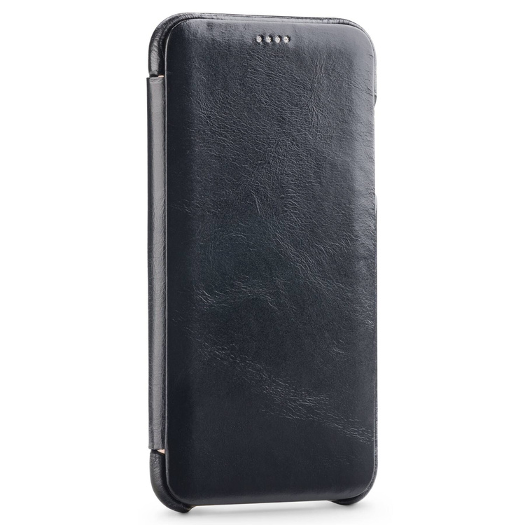 moVear flipSide S Leather slim case for Apple iPhone Xs MAX (6.5") | Vintage Leather (Black)