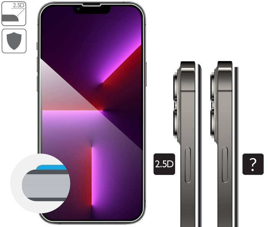 moVear GLASS mSHIELD 2.5D für Apple iPhone 14 Plus / 13 Pro Max (6.7") (Handyhülle freundlich)