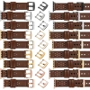 moVear Prestige R2 20mm Dark brown Leather strap for Apple Watch 10 / 9 / 8 / 7 / 6 / 5 / 4 / SE (42/41/40mm) | Dark brown stitching [sizes XS-XXL and buckle to choose from]