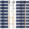 moVear Prestige C1 19mm Uhrenarmband aus Leder | Navy blau, Navy blau Nähte [Größen XS-XXL und Schnalle zur Auswahl]