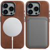 moVear [PRODUCT_MODEL] Lederrückseite für Apple iPhone 15 Pro Max (6.7") | MagSafe kompatibel, Naturgeöltes Leder (Dunkelbraun)