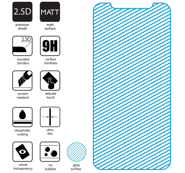 moVear GLASS mSHIELD 2.5D MATT für Apple iPhone 11 Pro Max / Xs Max (6.5") | (Antireflex, Handyhülle freundlich)