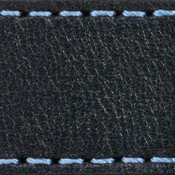Uhrenarmbandpolster W1 24mm | Schwarz / Himmelblau Faden