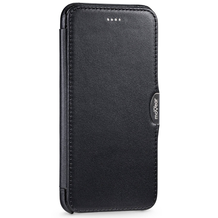 moVear flipSide C Leather case for Apple iPhone 8 Plus / 7 Plus (5.5") | Smooth leather (Black)