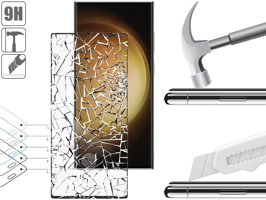 moVear GLASS mSHIELD 3D for Samsung Galaxy S23 Ultra (6.8") (full screen protection)