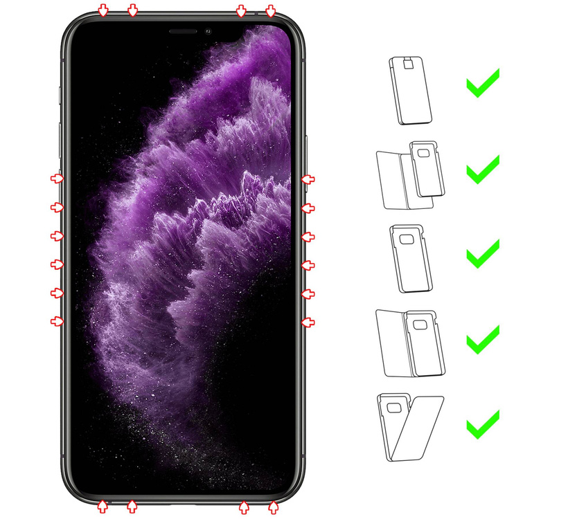 moVear GLASS mSHIELD 3D PRO-E for Apple iPhone 11 Pro Max / Xs Max (6.5") (case friendly)