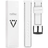 moVear Prestige C1 24mm leather watch strap | White, White stitching [sizes XS-XXL and buckle to choose from]