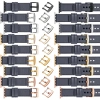 moVear Prestige C1 22mm Stahlgrau Lederarmband für Apple Watch 10 / 9 / 8 / 7 / 6 / 5 / 4 / SE (46/45/44mm) & Ultra (49mm) | Stahlgrau Nähte [Größen XS-XXL und Schnalle zur Auswahl]