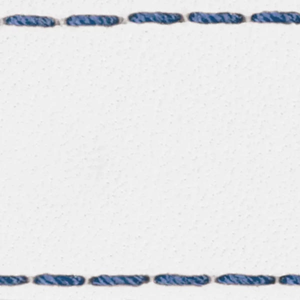 Uhrenarmbandpolster W1 20mm | Weiß / Navy blau Faden