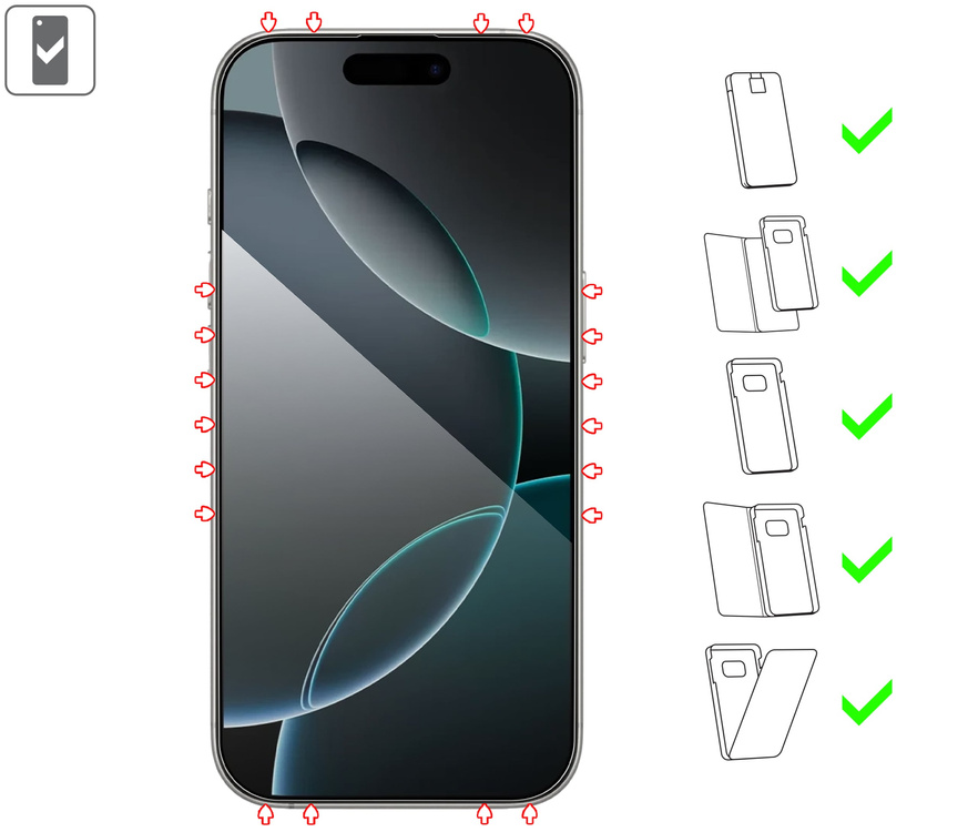 2 pcs. | moVear mBOX GLASS mSHIELD 2.5D MAX privacy for Apple iPhone 17 Pro Max / 16 Pro Max (6.9") (Anti spy, with Applicator)