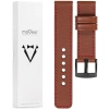 moVear Prestige C1 24mm leather watch strap | Brown, Brown stitching [sizes XS-XXL and buckle to choose from]