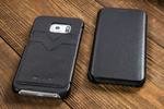 
                    moVear flipSide S+ Leder-Hülle für Samsung Galaxy S6 edge | Glatte Ledercase, Schwarz