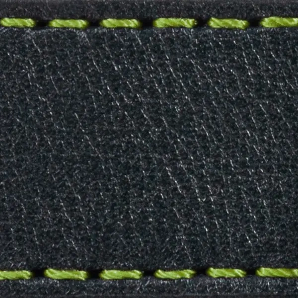 Strap C1 18mm | Black / Lime thread | Leather parts without buckle