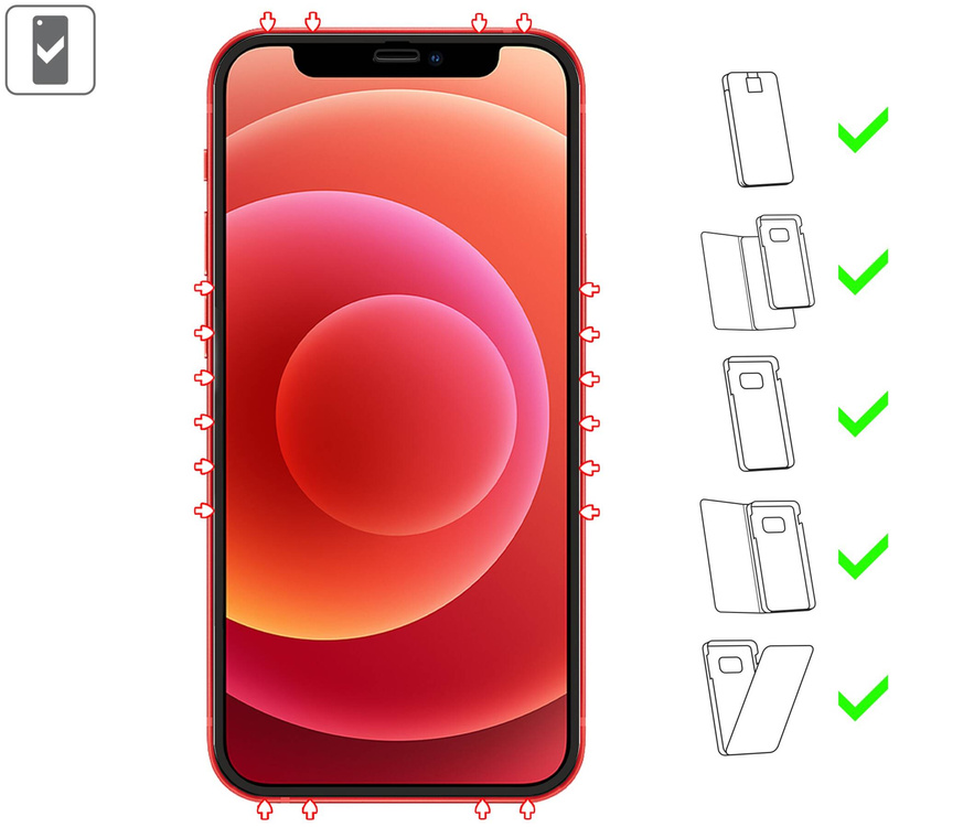 2 Stk. | moVear GLASS mSHIELD 2.5D MAX MATT für Apple iPhone 12 Mini (5.4") (Handyhülle freundlich, Antireflex)