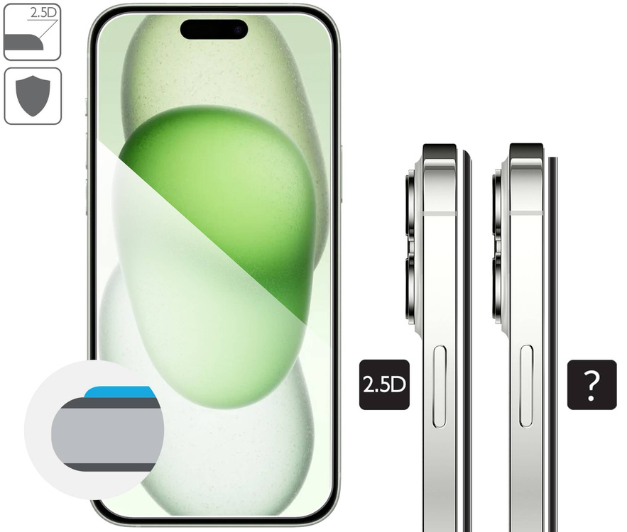 2 pcs. | moVear mBOX GLASS mSHIELD 2.5D for Apple iPhone 16/15 Plus / 15 Pro Max (6.7") (easy installation)