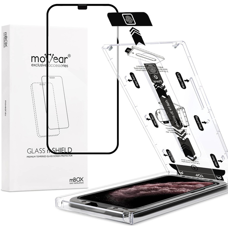 moVear mBOX GLASS mSHIELD 2.5D MAX for Apple iPhone 11 Pro Max / Xs Max (6.5") (easy installation)