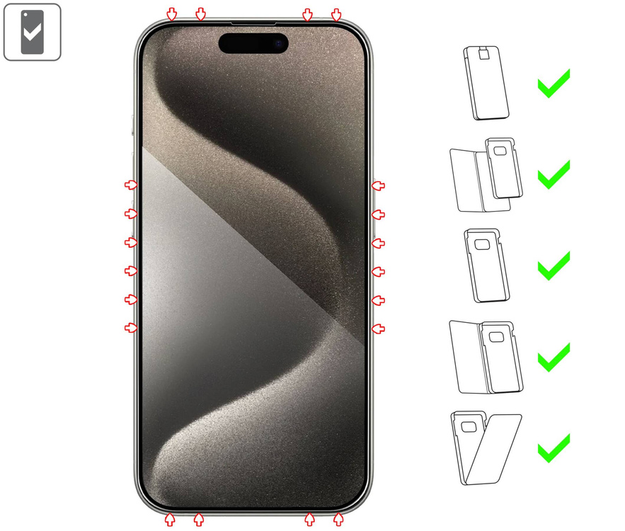 moVear mBOX GLASS mSHIELD 3D PRO für Apple iPhone 15 Pro (6.1") (einfache Installation)