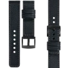 moVear Prestige C1 18mm Black Leather strap for Garmin Vivoactive 4S, Venu 3S/2S, Vívomove 3S | Black stitching [sizes XS-XXL and buckle to choose from]