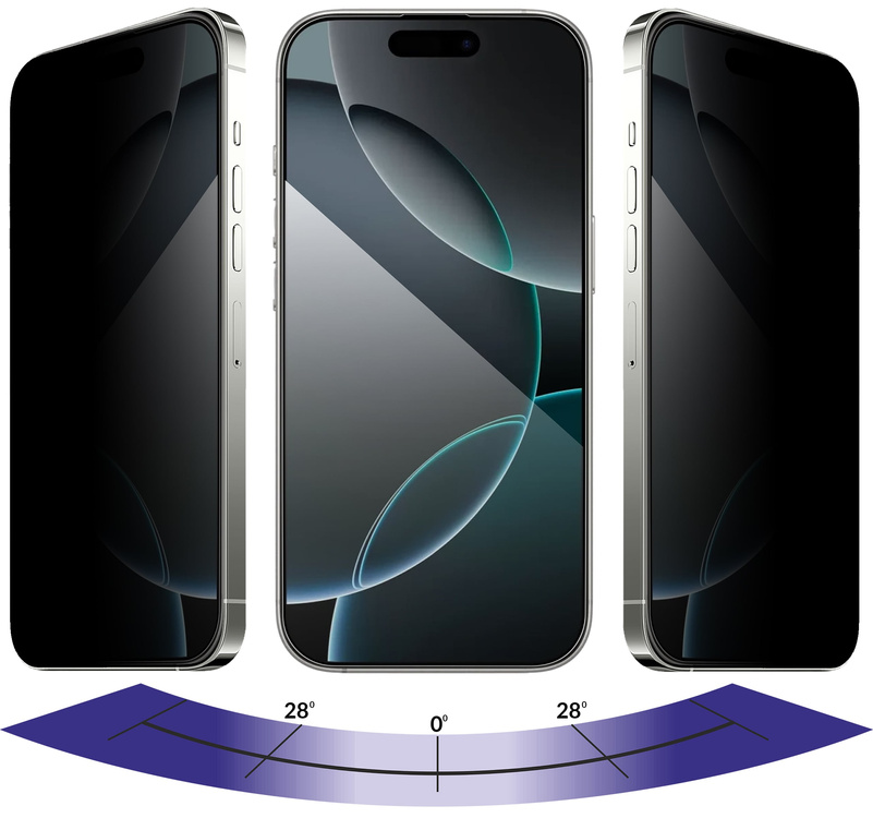 2 pcs. | moVear mBOX GLASS mSHIELD 2.5D MAX privacy for Apple iPhone 17 Pro Max / 16 Pro Max (6.9") (Anti spy, with Applicator)