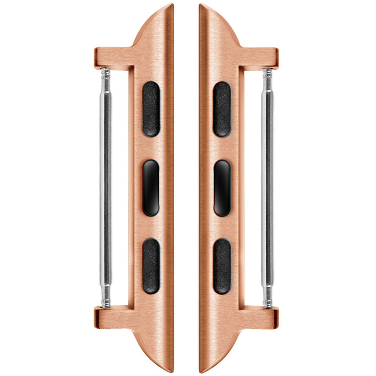 moVear | 22mm Uhrenarmbandadapter für Apple Watch 9/8/7/6/SE/5/4/3/2/1 (41/40/38mm) | Roségold Rostfreier Stahl +PVD
